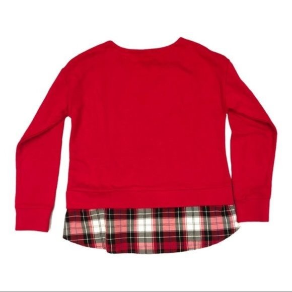 NWT IZOD Sweatshirt Top - Red Plaid - Picture 3 of 4